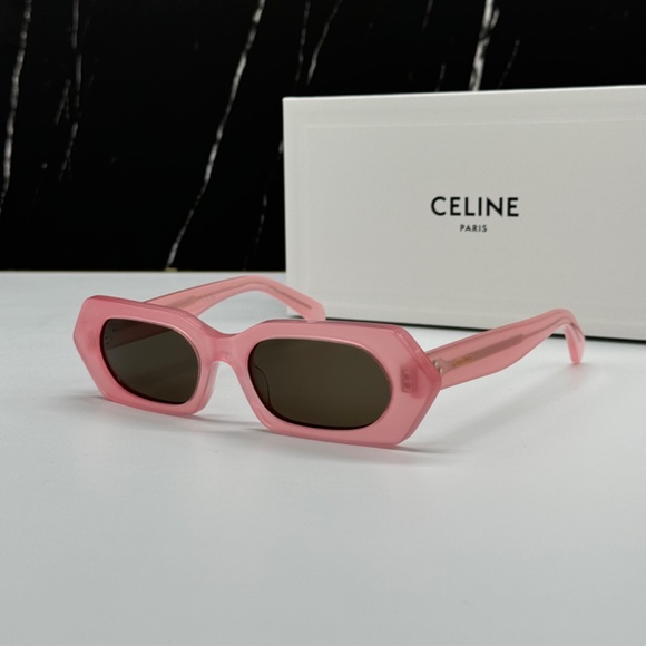 NEW CL40243I 72J CELINE PINK GREY GEOMETRIC WOMEN CELINE SUNGLASSES - Picture 1 of 12